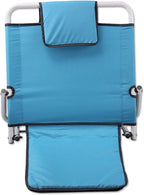 Wedge-Shaped Pillow Lounge Chair Adjustable Cushion Bed with headrest Portable Stainless Steel, Head and Waist Support backrest