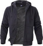 Facitisu Flannel Hoodies for Men Sherpa Lined Heavy Fleece Plaid Jacket Mens Coats Plus Size Big Tall