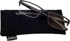 Calabria 6904 Flexie Rectangular Bendable Reading Glasses Men Women Readers Flexible Bending Eyeglass w/Soft Case