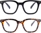 2Pack Reading Glasses for Men Women Blue Light Blocking with Spring Hinge, Blocking Readers Anti UV Ray Filter Eyeglasses(Black/Brown Tortoiseshell,3.0