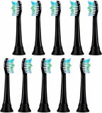 Replacement Toothbrush Heads Compatible with Fronix Electric Toothbrush, 10 Pack Black