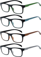 Eyekepper 4 Pack Reading Glasses - Pattern Design Readers for Women Men Reading +0.50