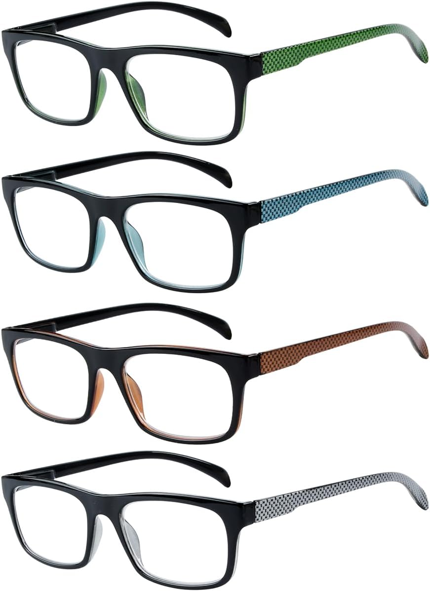Eyekepper 4 Pack Reading Glasses - Pattern Design Readers for Women Men Reading +0.50