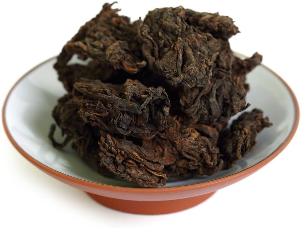 GOARTEA Puerh Tea Cake 100g / 3.5oz 2005 Year Ripe Shu Supreme Yunnan Aged Natural Tuo Head - Chinese Yunnan Puer Pu'er Pu-erh Tea - Tuocha