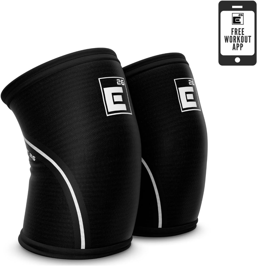 Element 26 Knee Sleeves for Weightlifting (Sold as a Pair) - 6mm Premium Neoprene for Compression, Mobility, and Warmth - Compression Sleeve for Functional Fitness, Squats, Deadlifts (Small, Black)