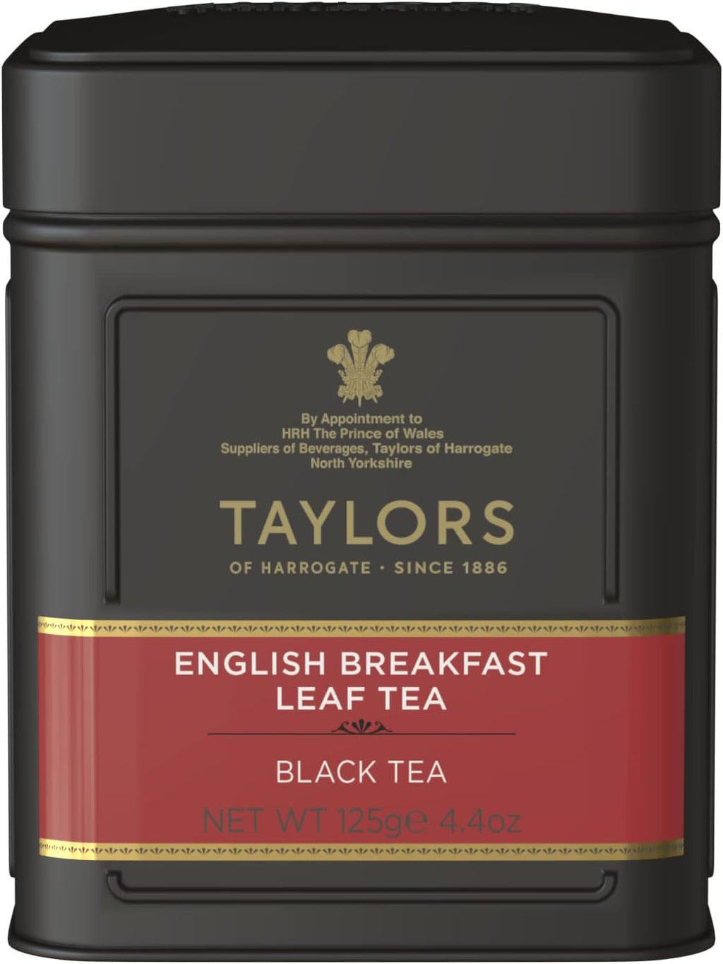 Taylors of Harrogate English Breakfast, Black Loose Leaf, 4.41 Ounce Tin Caddy (Pack of 1), Rich, Bright & Malty, Caffeinated, Premium Whole Leaf Tea