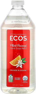Earth Friendly Products Ecos Plant Powered Hand Soap Refill, Orange Blossom, 32 fl oz (946 ml)