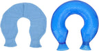 TOPINCN 1.4L U Shaped Hot Water Bottle, PVC Cold Hot Water Bag, Neck Heating Pad with Cover for Winter, Neck Hand Shoulder Relaxing (Blue Cover)
