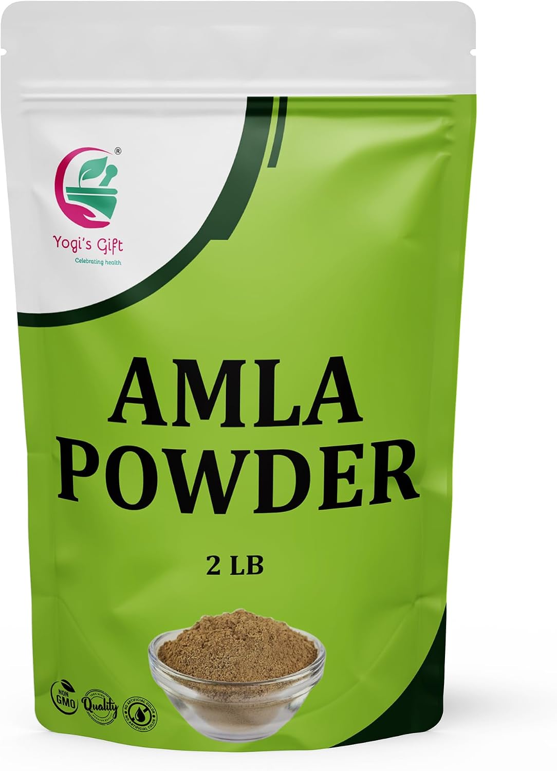 Amla Powder 2 LB, Finely Ground Raw Powder for Smoothies & Recipes, 100% Pure Indian Gooseberry powder, 2 LB Bulk Pack, Resealable Bag for Freshness - By Yogi’s Gift®