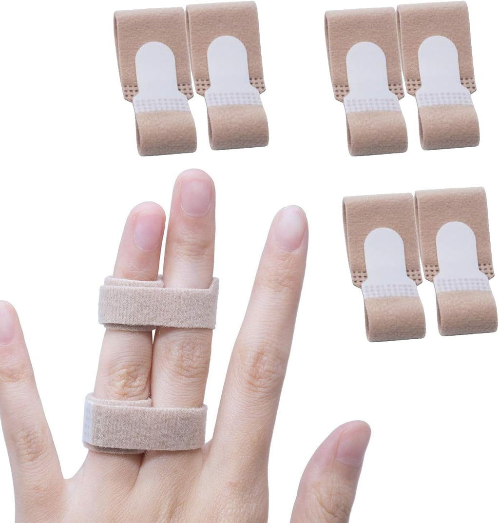 Finger Buddy Wraps, 6 PCS Finger Loops Tapes for Broken, Jammed, Swollen Finger or Dislocated Joint, Splints Brace for Pinky Ring Middle Index Trigger Finger, Toe Strap Bandage