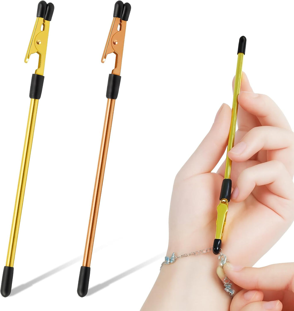 2 Pcs Bracelet Helper Tool with Non-Slip Tips, Easy to Put on Yourself Jewelry Clasp Helper for Necklace & Bracelet, Fastener Assistant for Arthritis & Elderly
