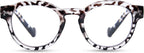 Reading Glasses for Women Men Retro Round Frame Blue Light Blocking Readers Computer Glasses with Spring Hinges