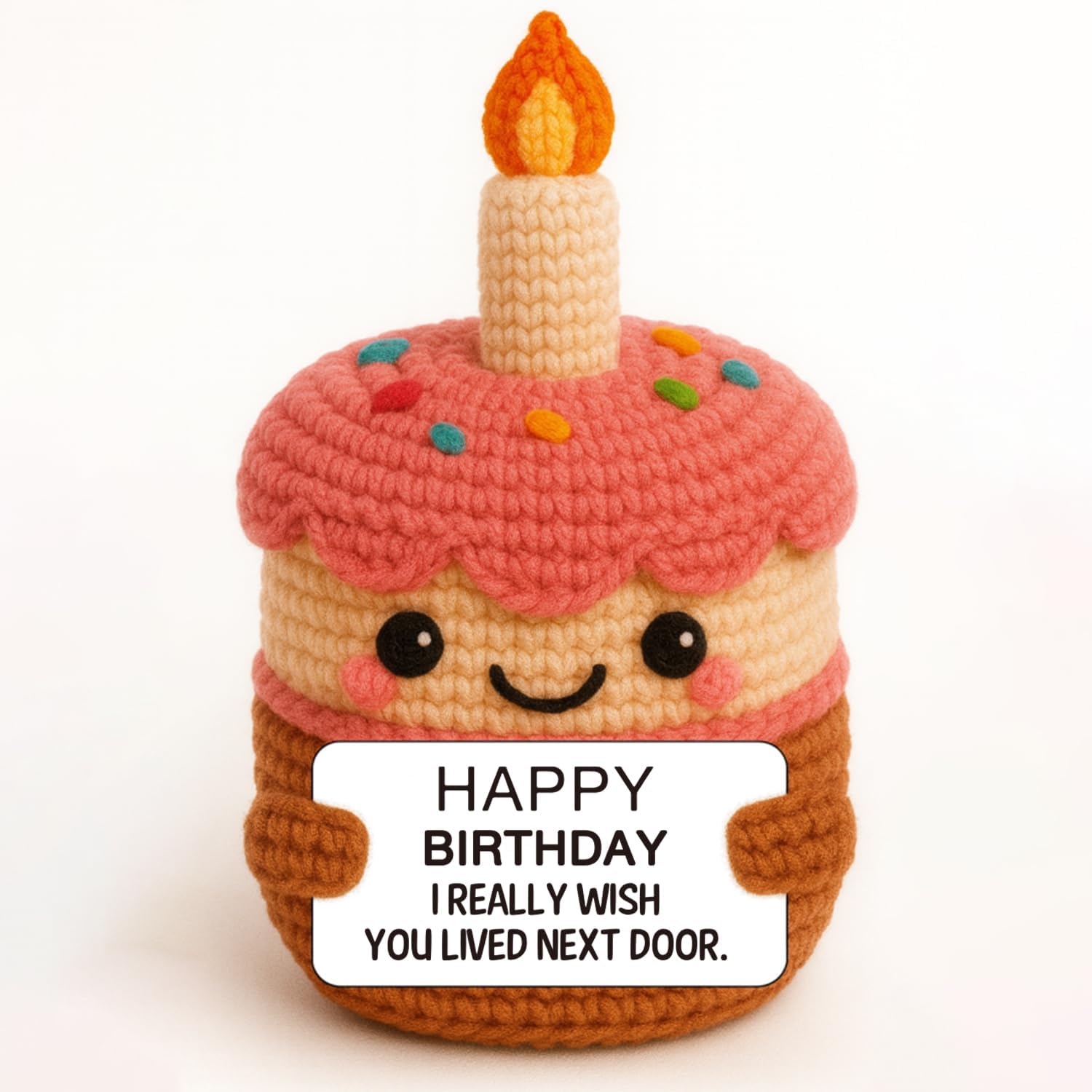 Friendship Gifts Happy Birthday for Best Friend Bestie Bff Sister, Thoughtful Appreciation Encouragement Birthday Year Old Present for Her - Funny Handmade Crochet Cake or Just Because