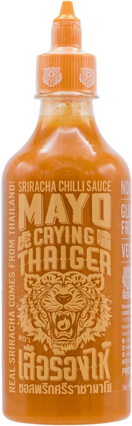 Crying Thaiger Sriracha Mayo Chili Sauce in Squeeze Bottle 17.4 Ounce, Vegan, Gluten Free, Non-GMO, from Thailand (Pack of 1)