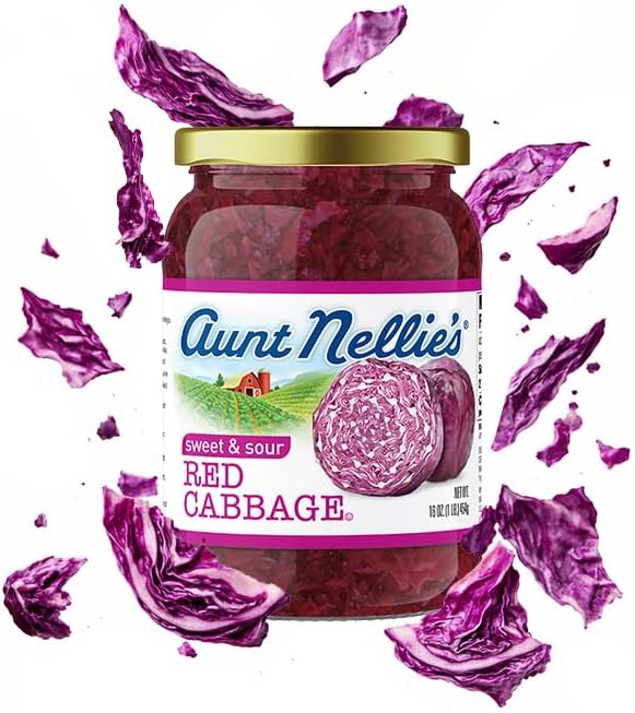 Aunt Nellie's Sweet & Sour Red Cabbage 16 Ounce (Pack of 4)