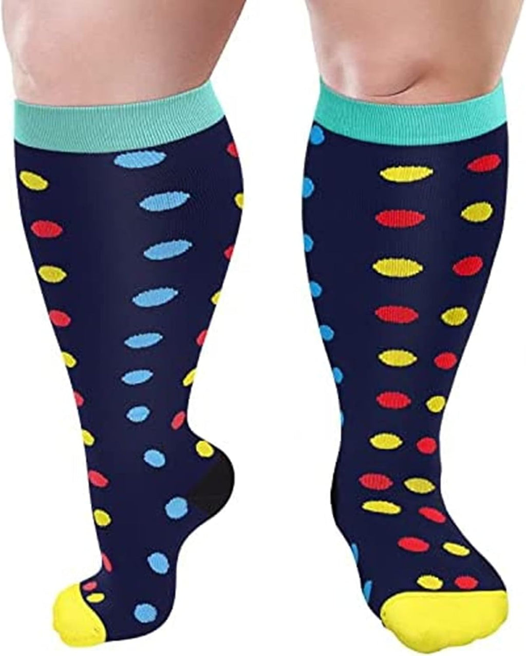 1 Pack Plus Size Compression Socks for Women and Men, 20-30mmhg Extra Large Stockings for Circulation Support