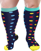 1 Pack Plus Size Compression Socks for Women and Men, 20-30mmhg Extra Large Stockings for Circulation Support