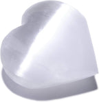 KALIFANO Selenite Heart Worry Stone with Healing & Calming Effects - High Energy Selenita/Satin Spar Love Palm Stone Used for Cleansing and Protection (Information Card Included)