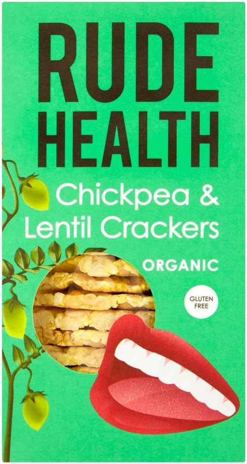 Rude Health Foods Chickpea & Lentil Crackers 120g (Pack of 5)