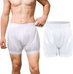 Carer Adult Diaper Cover Unisex Washable Incontinence Boxer Briefs Enclosed Elastic, Widened Waistband Design Leakproof Incontinence Underwear for Men Women Incontinence Supplies（White,4X-Large）