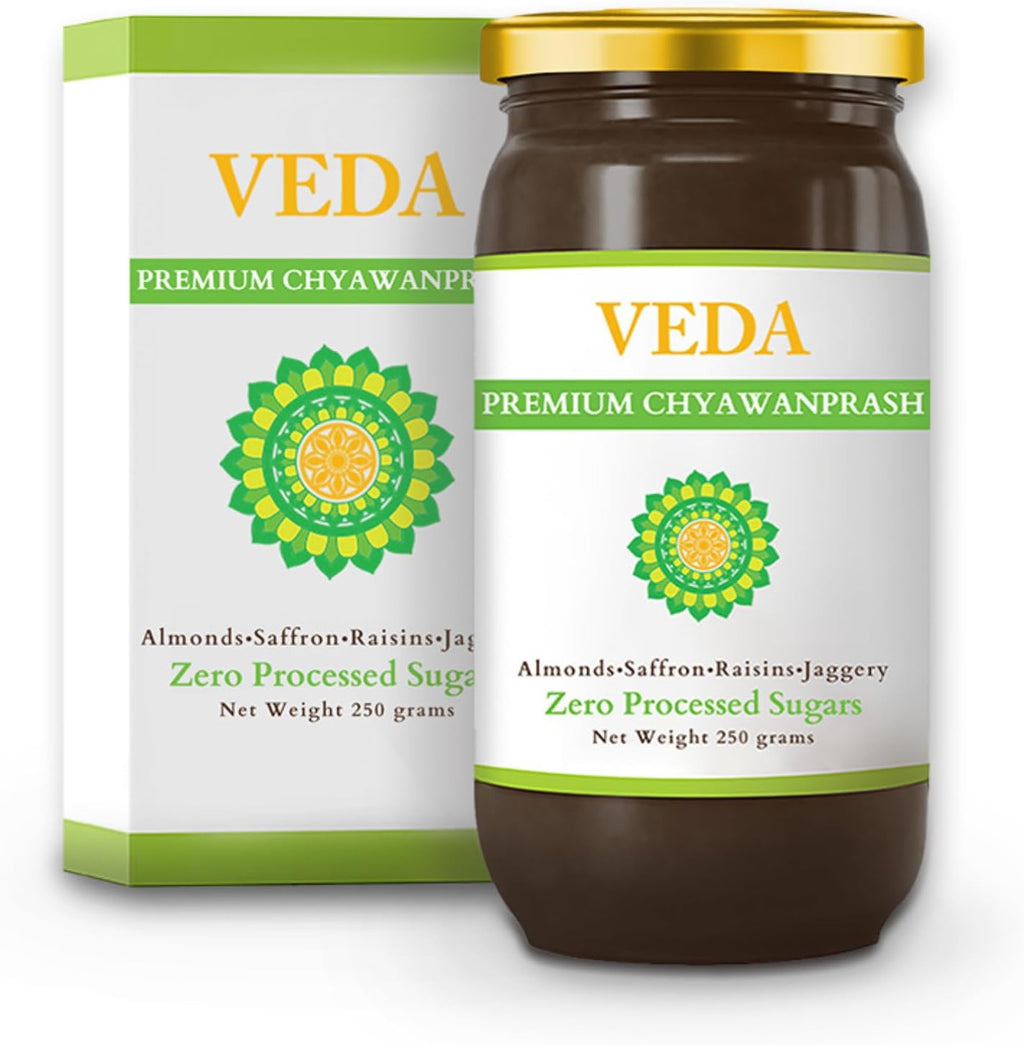 VEDA Premium Chyawanprash (Sugar Free) | 8.8 Oz | Ayurvedic Herbal Jam with Amla & Ashwagandha | Immunity Booster with Antioxidants | Fortified with Almonds & Saffron