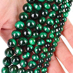 Natural Green Tiger Eye Beads, Grade AAA Gemstone Round Loose Beads 8MM 100PCs Bulk Lot Options, Semi Precious Stone Beads for Jewelry Making