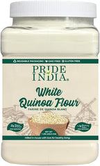 Pride of India- White Bolivian Quinoa Flour 1 lbs (454 gm) Nutty Earthy Taste Freshly Milled in Small Batches | Used for Baking Pizza Crust Thickening Agent Coating | Vegan, Gluten-Free