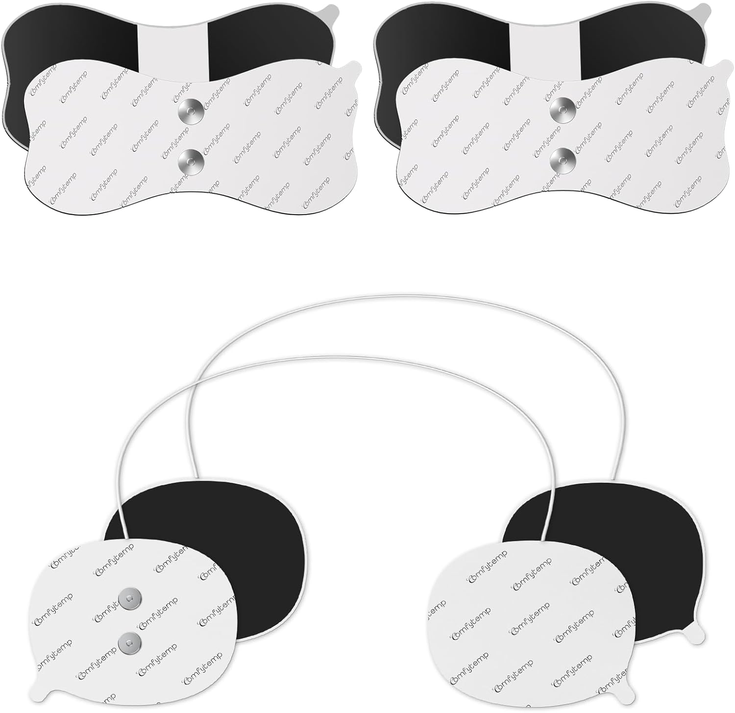 Comfytemp Official TENS Unit Replacement Pads for K6114/K6122, 4 Pack FSA HSA Eligible Wireless TENS Pads, Reusable Self Adhesive Electrodes with Premium Quality, Non-Irritating Design
