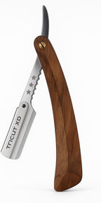 Premium Wooden Straight Razor for Men – Professional Barber Shaving Razor with Replaceable Blade | Stainless Steel Folding Cut Throat Razor for Salon & Home Use | Smooth Shave