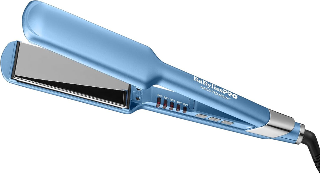 BabylissPRO Nano Titanium Ultra-Sleek Hair Straightener, Flat Iron for All Hair Types