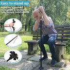 Walking Cane Foldable for Men & Women Seniors for Balance,Self Standing Folding,Height Adjustable Anti-Slip Lightweight Alloy Walking Stick for Travel Mobility Aid