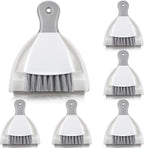 Zopeal 6 Sets Mini Dustpan and Brush Set Small Broom and Dust Pan Portable Multifunctional Whisk Hand for Car Table Desk Countertop Keyboard Kitchen Cat Dog Nest Home Cleaning Tool