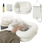 Inflatable Shampoo Basin Set - Portable Bedside Shower System Hair Washing for Disabled Elderly Bed Easy, Bedridden, Pregnancy or Patient(4 Items Include)