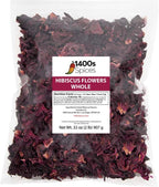 2lb Dried Hibiscus Flowers Bulk perfect for Tea and Mexican Agua Fresca, Flor de Jamaica, Zobo Sorrel Whole Flowers and Petals by 1400s Spices