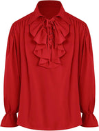 Bbalizko Mens Pirate Shirt Ruffle Victorian Renaissance Steampunk Vampire Poet Shirts Gothic Medieval Costume