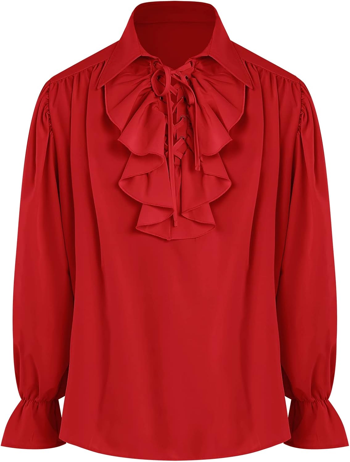 Bbalizko Mens Pirate Shirt Ruffle Victorian Renaissance Steampunk Vampire Poet Shirts Gothic Medieval Costume