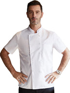 KITCHIEF Black Chef Coat With Mesh Lightweight Chef Jacket Men Short Sleeve Chef Uniform for Kitchen,Restaurant,Bakery