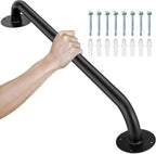1 FT Pipe Stair Handrail, Black Metal Staircase Handrail, Galvanized Industrial Iron Hand Rail for Indoor Stairs and Wall Mount Support