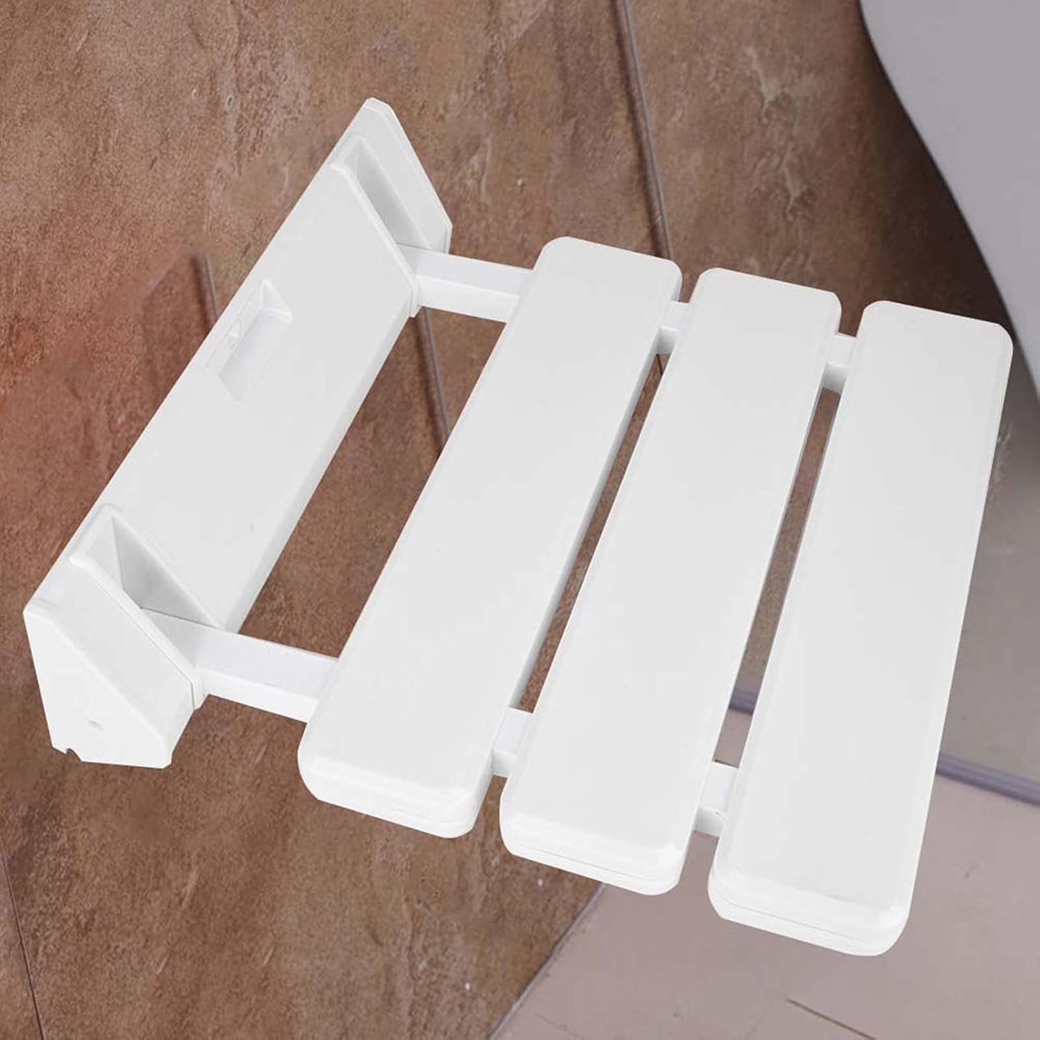 Wall Mount Shower Seat, Foldable Bathroom Shower Bench Wooden Bath Stool for Home SPA Sauna Room