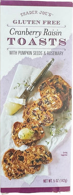 Trader Joe's Gluten Free Cranberry Raisin Toasts with Pumpkin Seeds & Rosemary (5 oz)