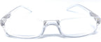 The Parker Rectangle Half Frame Reading Glasses, Unisex Semi Rimless Readers + 2.50 Clear