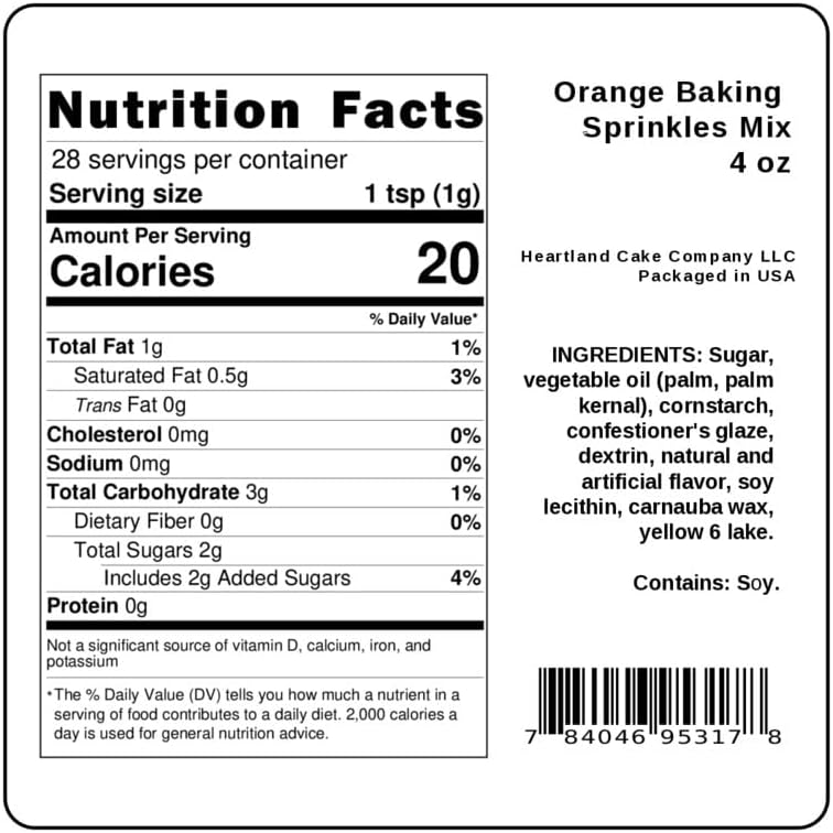 Orange Sprinkles for Baking Cakes, Cupcakes, Cookie Decorations, Ice Cream and Donut Toppings Edible Decorating Baking Supplies - 4 oz package (Orange)