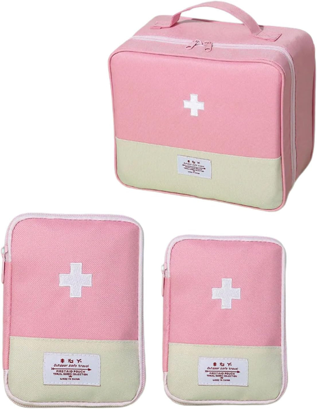 Space Saving Health Accessories Holder Group Including Three Different Sized Bags Designs with Strong Oxford Fabric Medication Organizers Set
