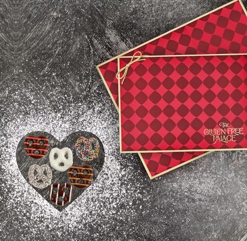 Gluten Free Palace Gift Box – Gourmet Gluten Free Mother’s Day Chocolate Covered Pretzels – Sweet & Salty Crunchy Treat Gift Basket for Mom, Wife & Women – Chocolate Gift Basket for Family & Friends (4 Flavors)