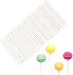 100 Pcs White Lollipop Sticks 3 Inch Cake Pop Sticks Candy Sticks for Cake Pops Paper Lollipop Stick Sucker Sticks for Homemade Rainbow Candy Chocolate Cookie Cake Topper Dessert Treat Sticks