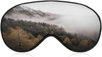 Landscape of Trees And Mountain Surrounded by Fog Eye Mask Soft Sleep Mask for Side Sleeper Light Blocking Night Eye Cover with Adjustable Strap Sleep Shade Cover Night Blindfold Eyeshade Sleeping Mas