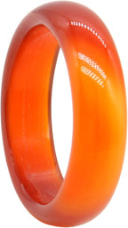 Carnelian Crystal Rings Natural Carnelian Gemstone Band Ring for Women Carnelian Smooth Round Donut Ring