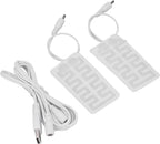 Pack of 2 USB Heating Film 8.9 X 4.6 Cm Carbon Fiber Soft Safe Machine Washable Electric Heating Pad for Gloves Socks Shoes