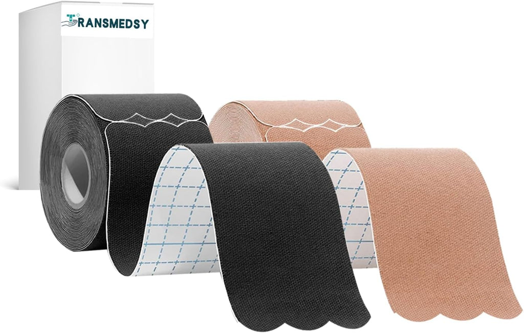 2 Rolls Kinesiology Tape Precut Strips Elastic Muscle Tape for Knee, Shoulder, Feet, 40 Count Waterproof & Breathable Sport Tape for Muscle Pain Relief and Joint Support (Mix)