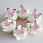48Pcs Edible Wafer Paper Purple Butterflies Lavender Cupcake Topper Cake topper Cake Decorations